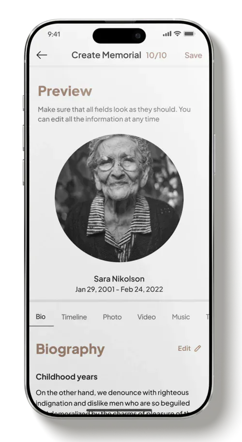 Digital memorial creation