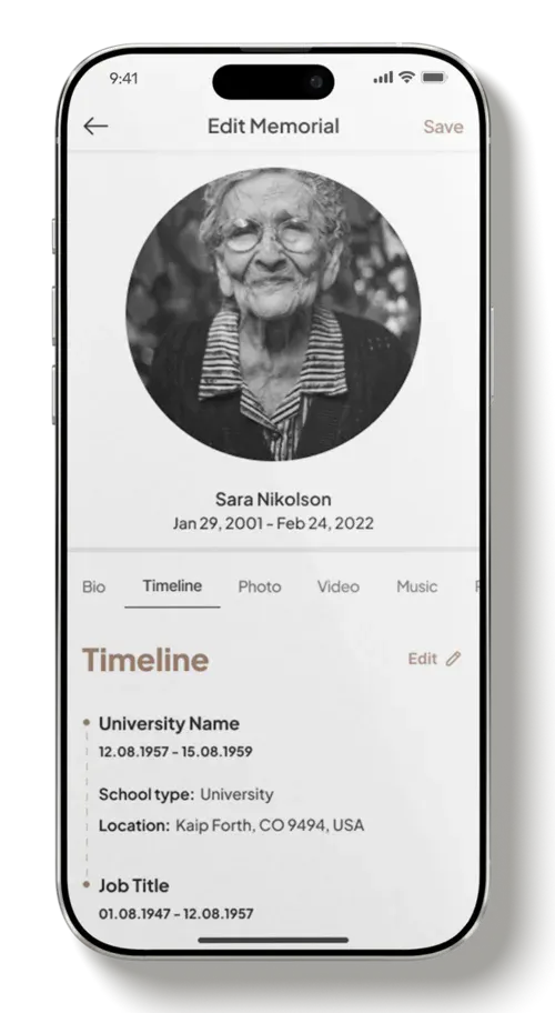 Life timeline and music